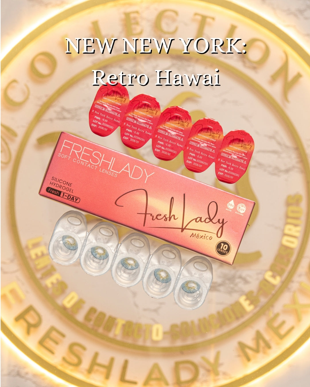 Blue Retro Hawai: NEW NEW YORK CAJA de 10 lentes
