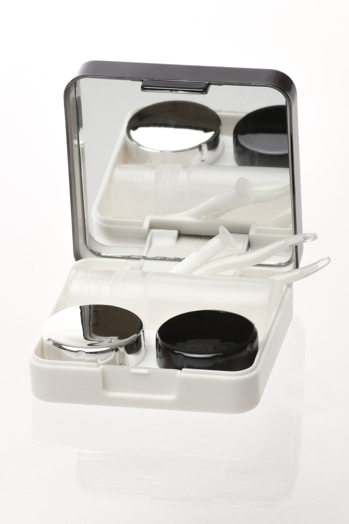 Estuche Cuadrado Negro/Plateado