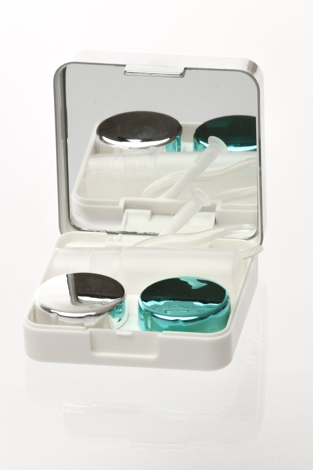 Estuche Cuadrado Plateado/Azul
