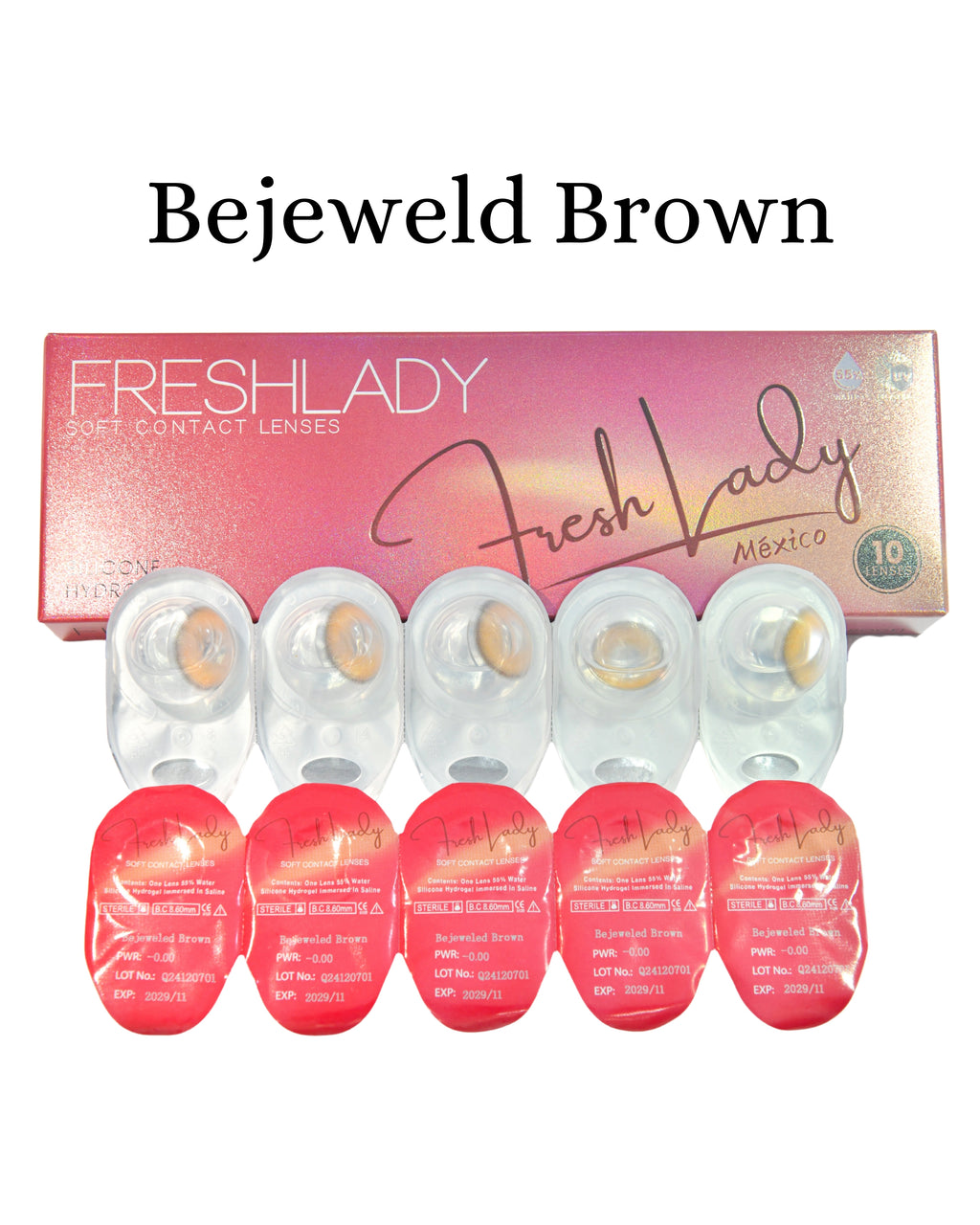 Brown: BEJEWELD CAJA de 10 lentes