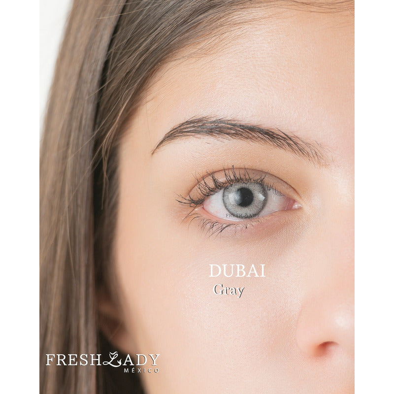 Pupilentes De Colores Freshlady Dubai Incluyen Estuche Gray Dubai